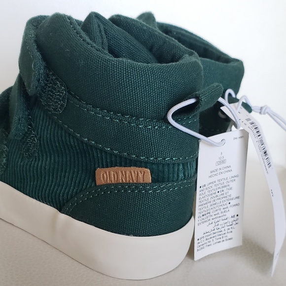 Old Navy toddler canvas & cord high top sneakers - Picture 3 of 5